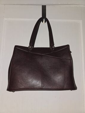 NWOT Burgundy Faux Leather Tote